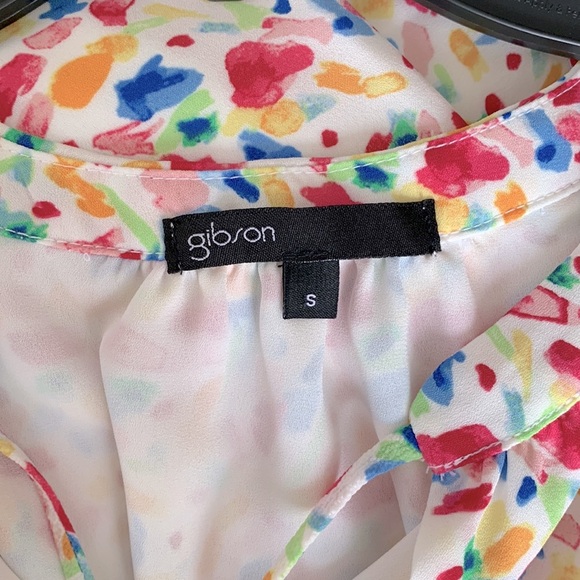 GIBSON Holly Split Neck Shirt Dress Multicolor - Picture 7 of 8